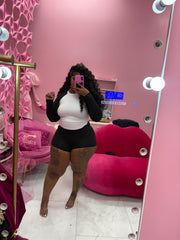 Three Piece Long Sleeve Short Set(comes with headband)