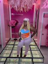 Color Block Plus Halter Pants Tight Set