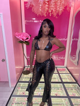 The Mean Green Leather Top & Sheer Pants Set