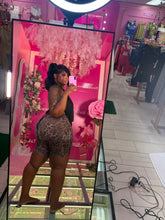 The pretty girl Sheer Cheetah short Set