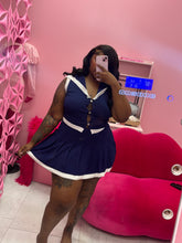 Sailor Collar Knit Skirt Set