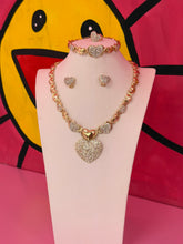 Heart of Gold 4pc Necklace, Bracelet, Earrings, & Ring Set
