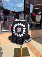ruffle knit flower hat