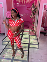 Off the shoulder Polka dot set w headband