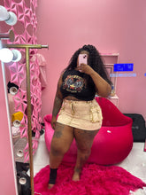 Washed Denim Cargo Mini Skirt