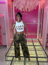 Cheetah Print Distress Jeans