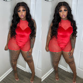 Slip It On Velvet Short Romper