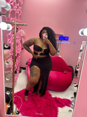 Asymmetric Strapless Slit Dress