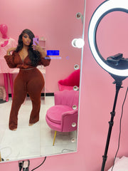 Grey rushed pants Set