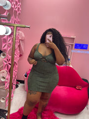 Lace up Stone Plus dress