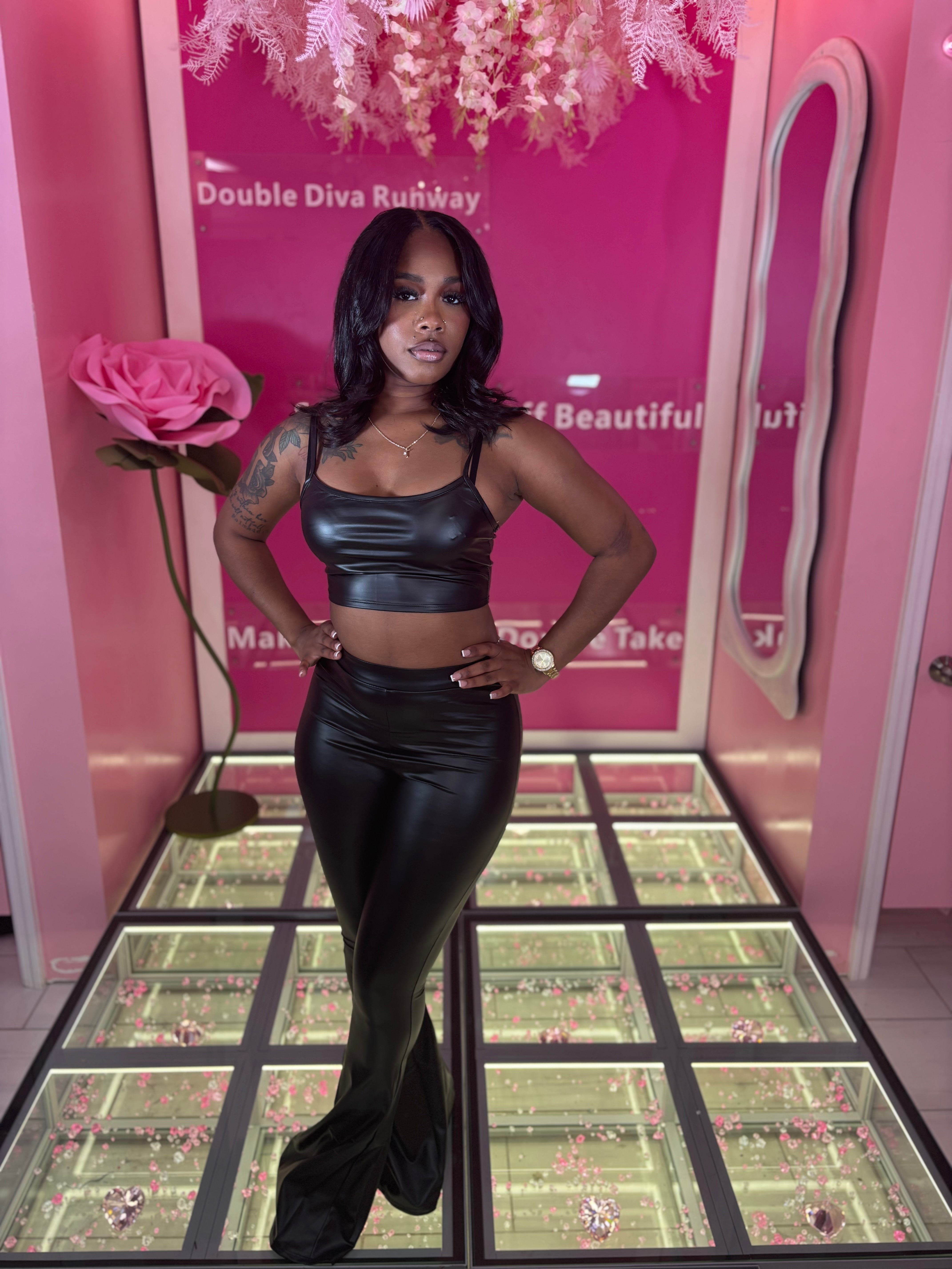 Keepin' It Lowkey Leather Tank & Pants Set