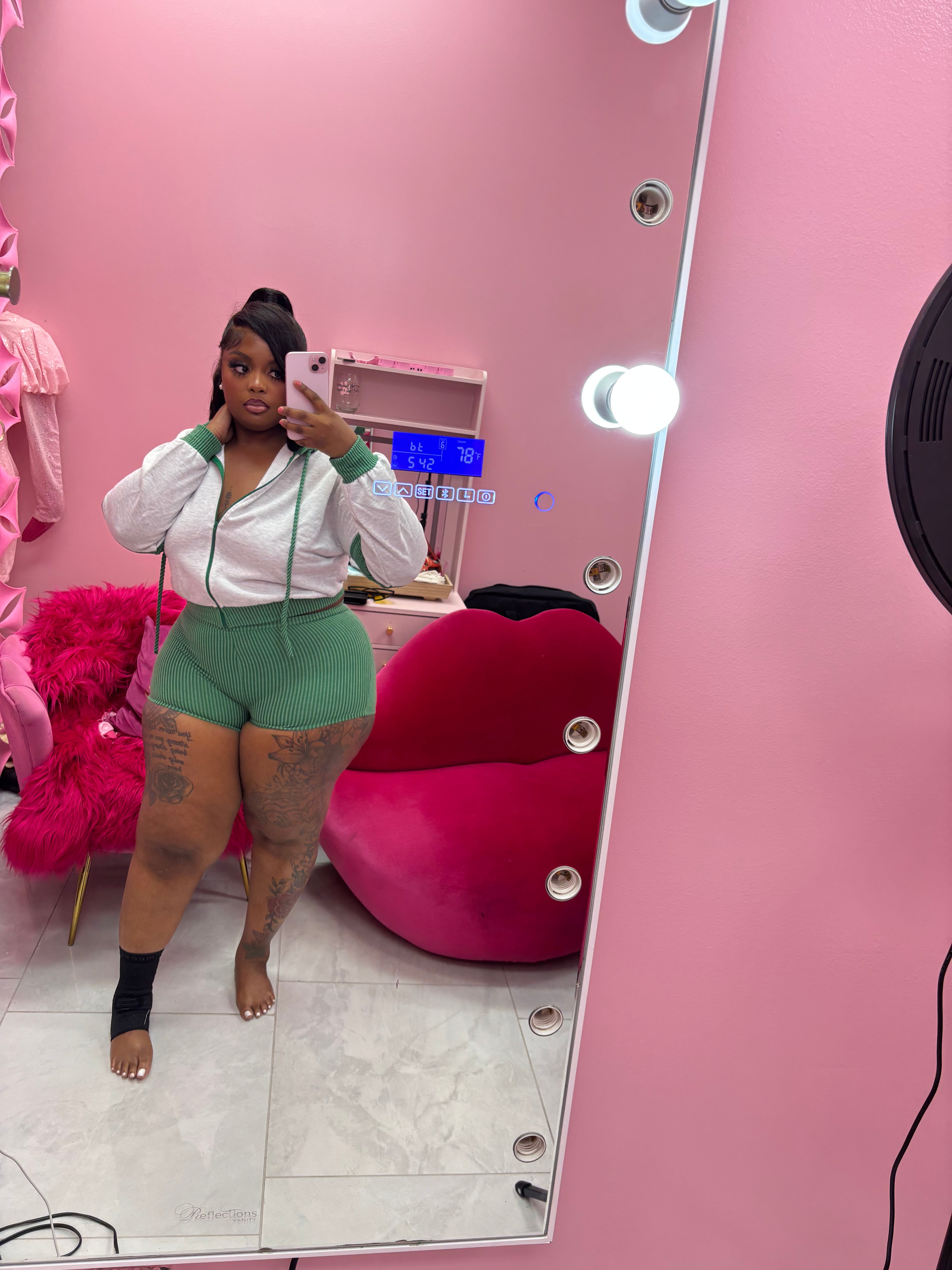 The Color Block Hoodie Short Set