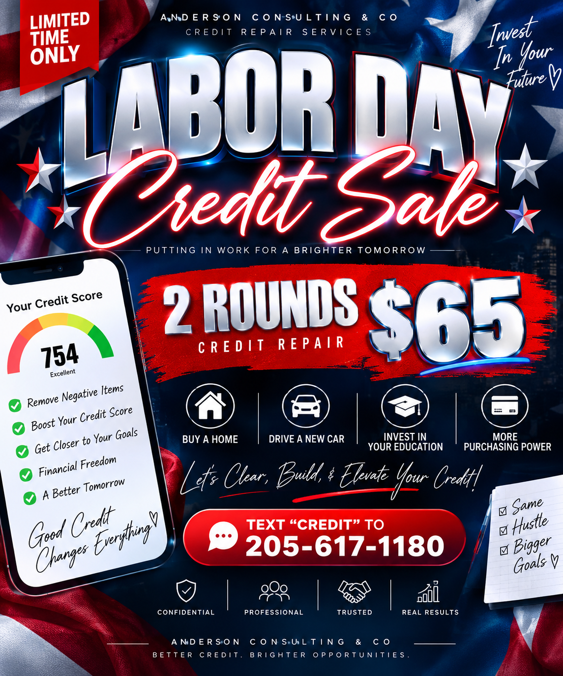 Labor Day Credit sale 2 rounds