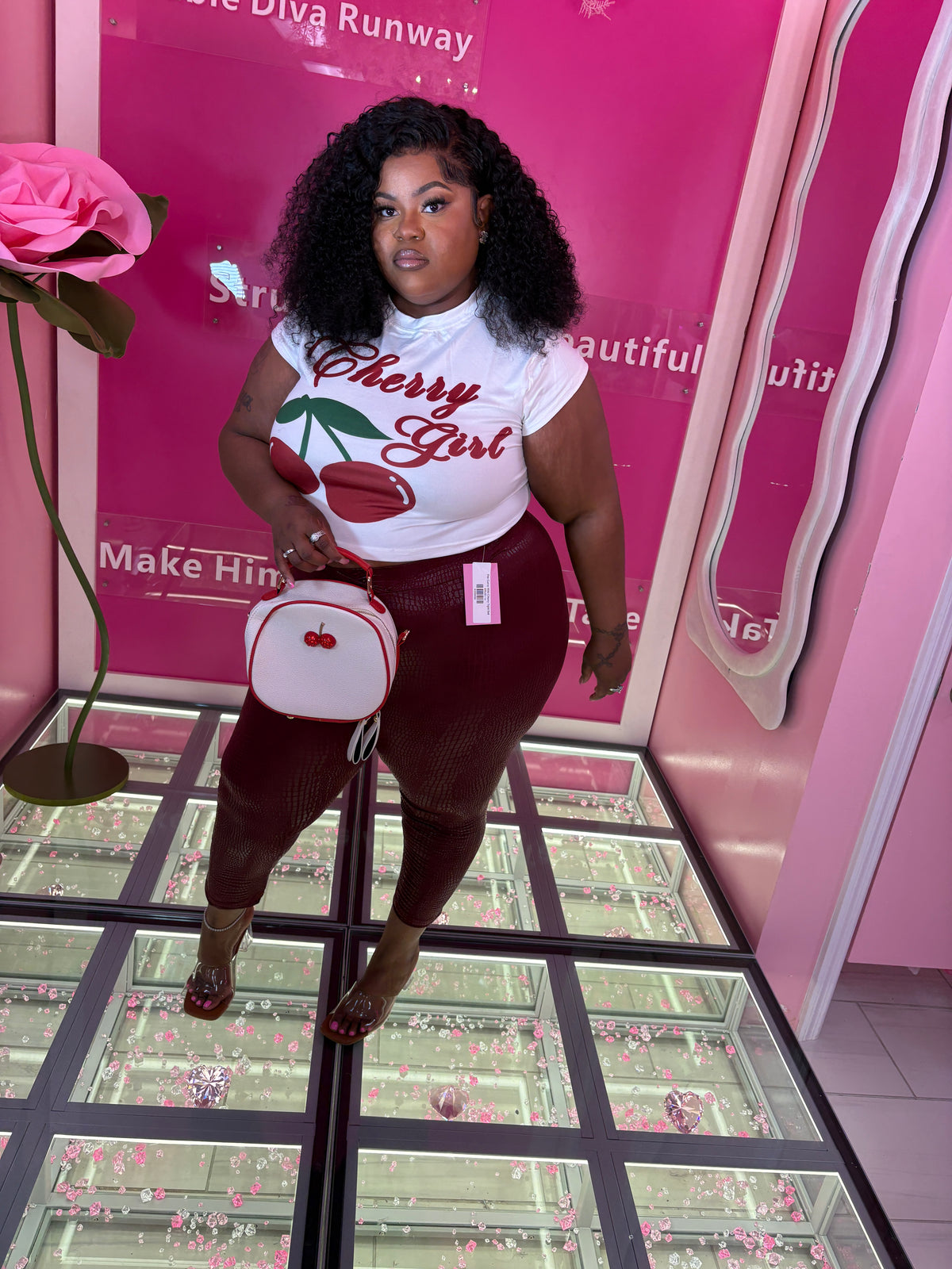 The Curvy Wild Cherry Tight Set