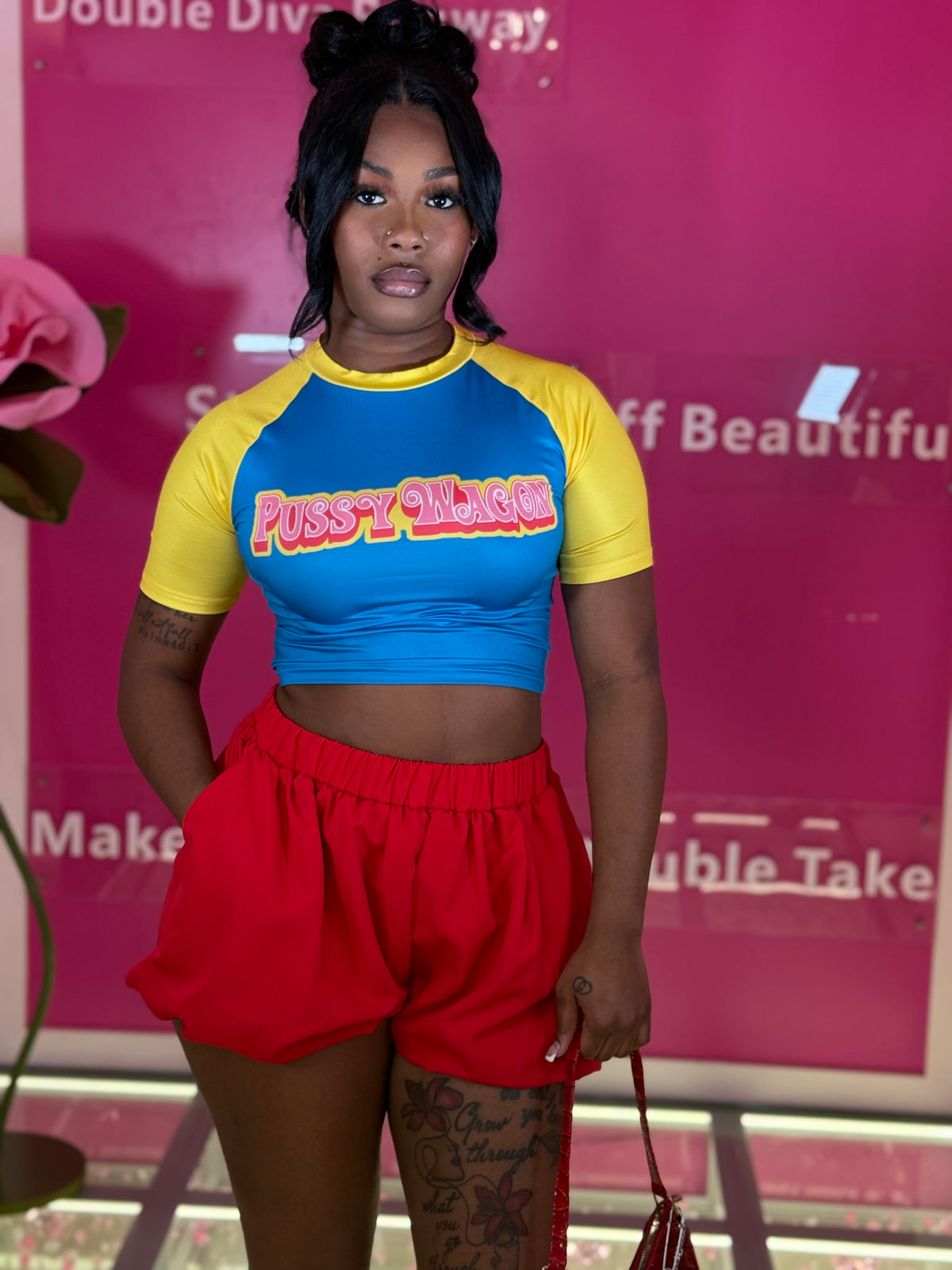 Kitty Wagon Crop Tee