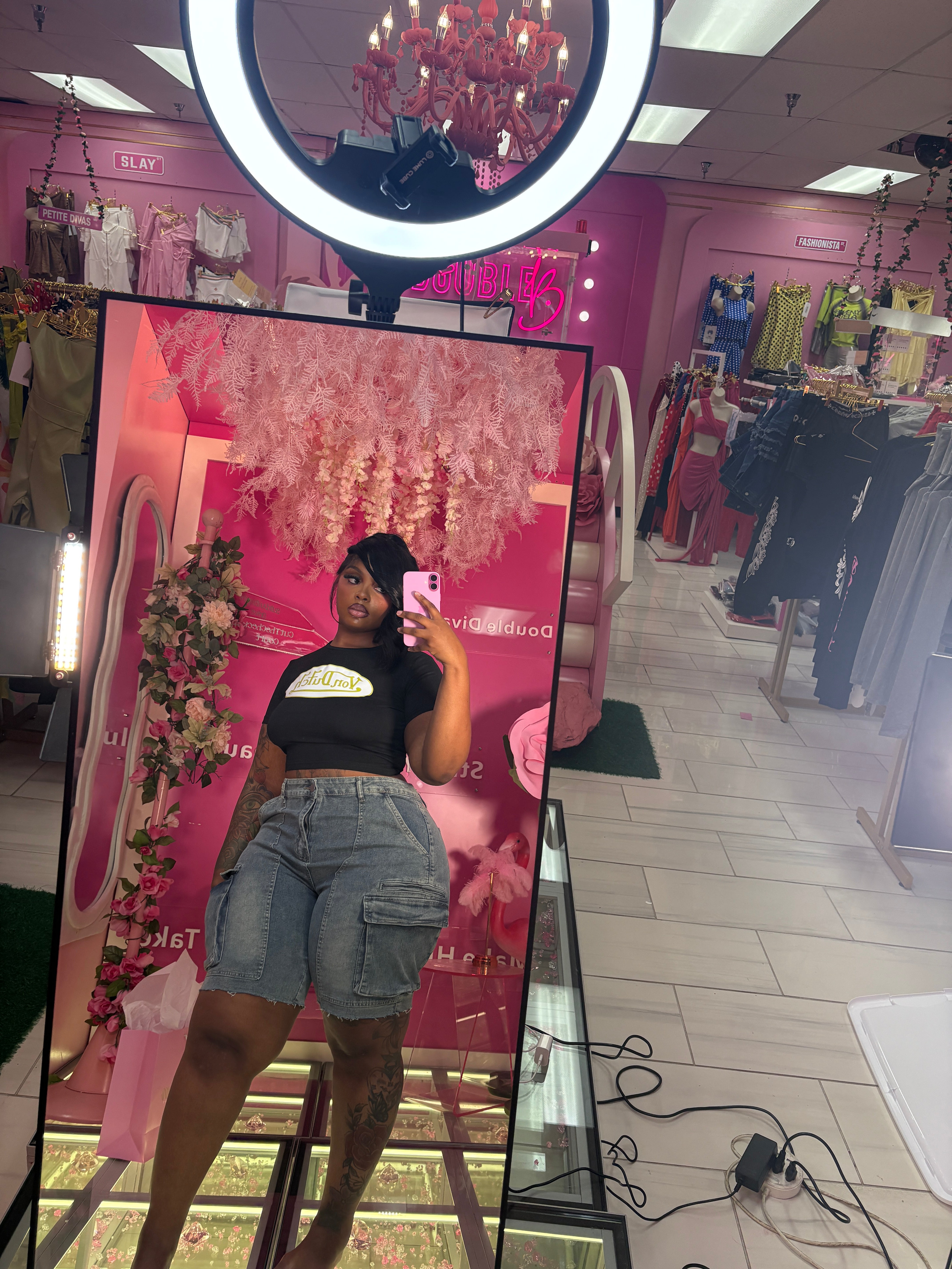 The Plaided Denim Shorts