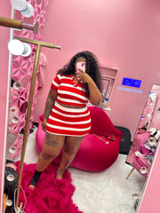 IG Ready Knit Striped Top & Skirt Set
