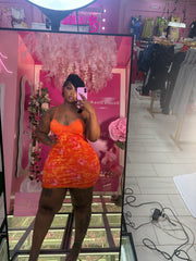The Viral Georgia Peach Fitted Dress