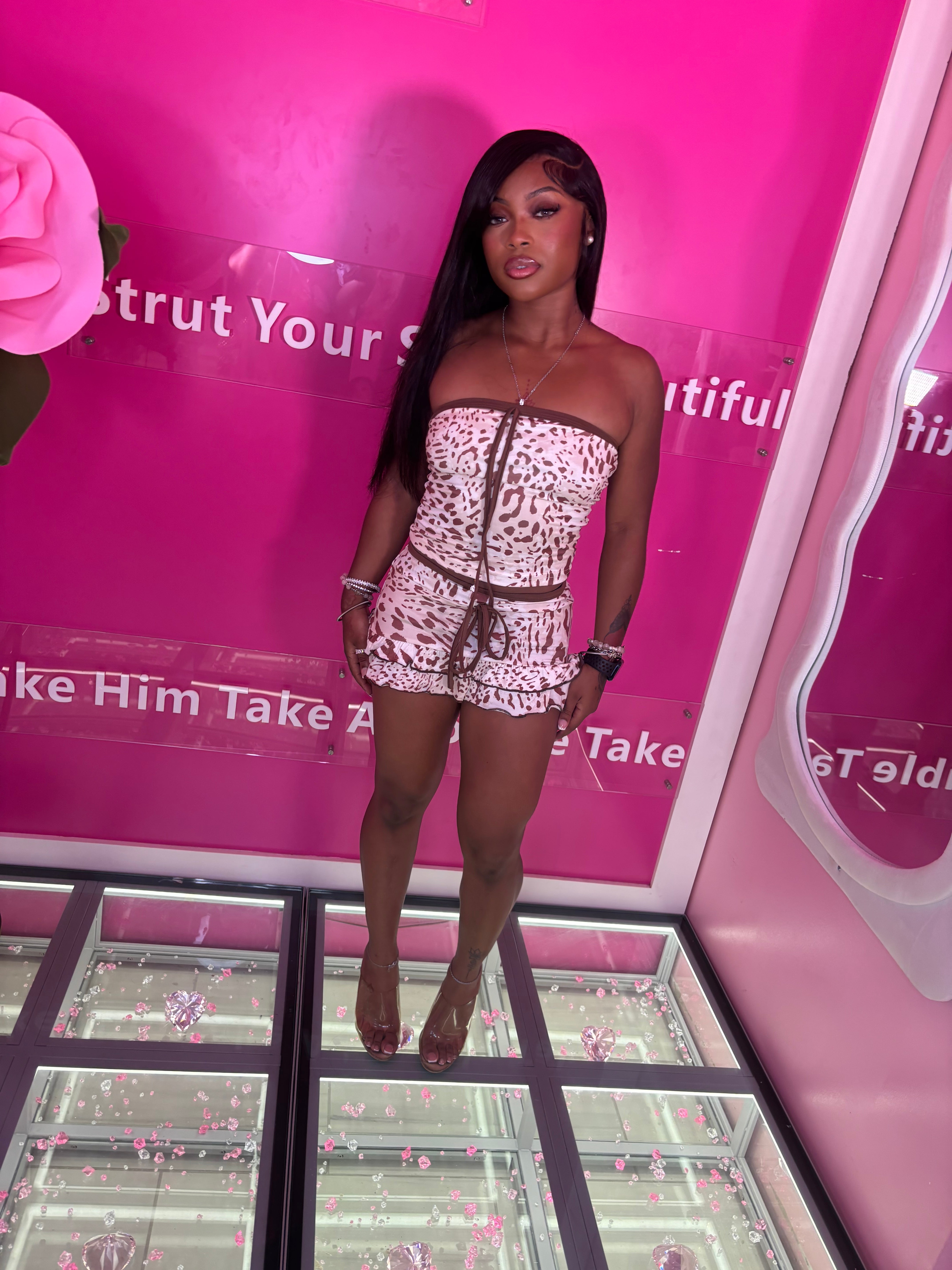 The Sexy Leopard Skirt Set