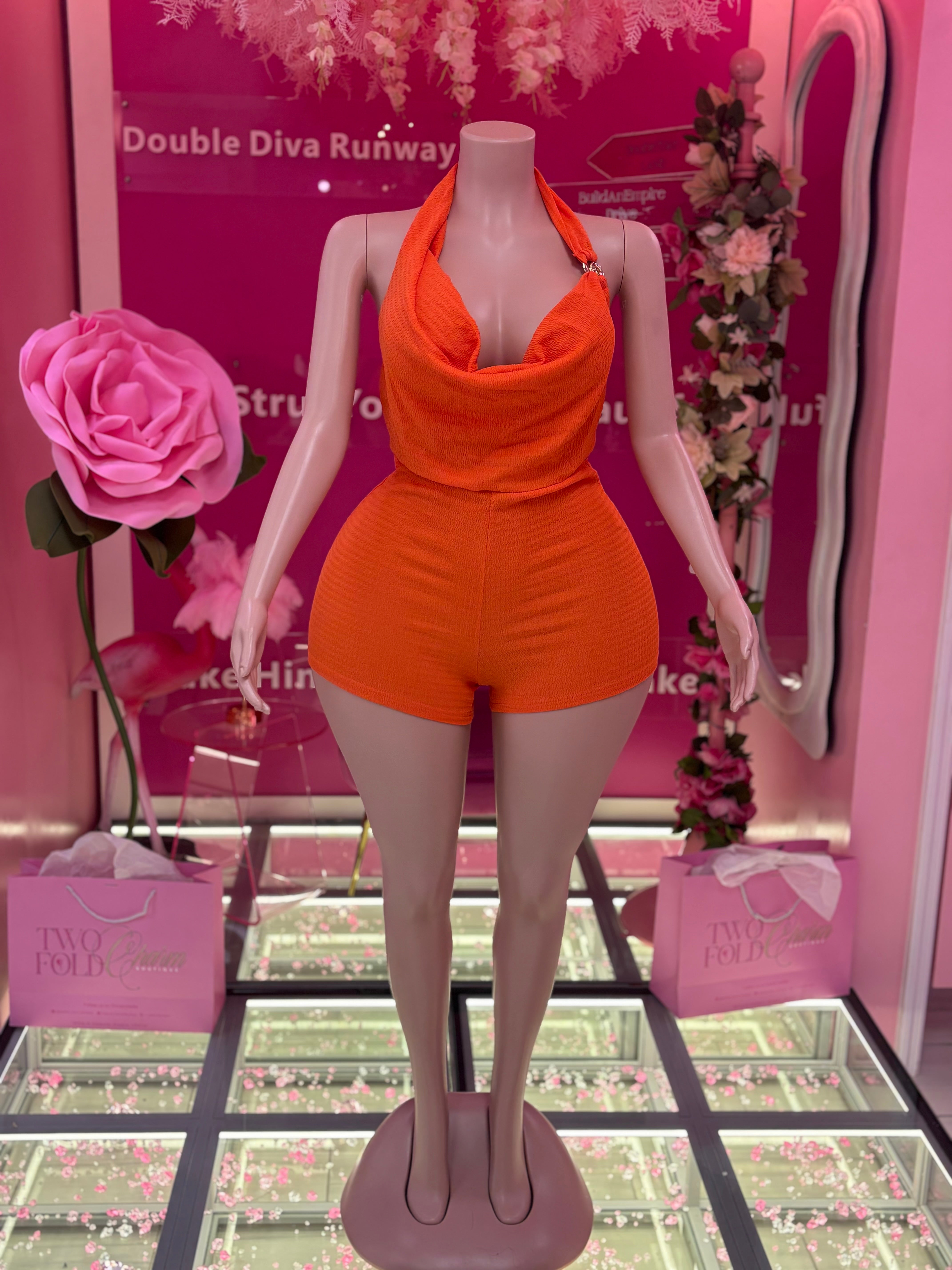 Blooming Orange Romper