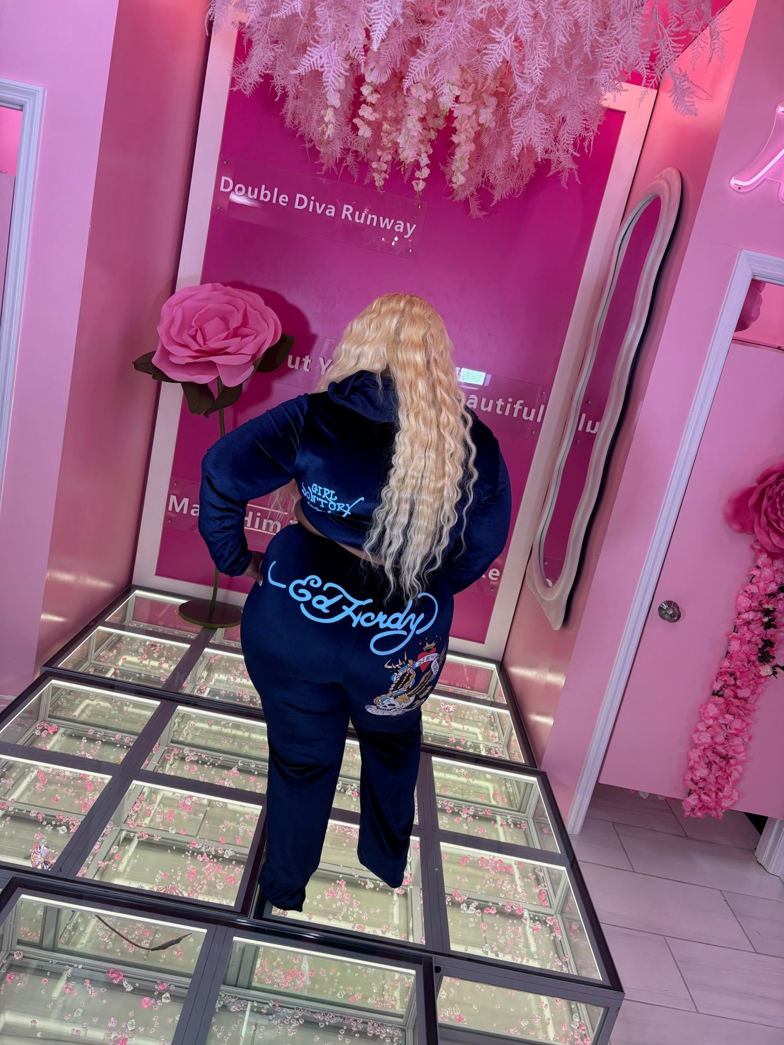 Ed Hardly NYC Velour Pants Set