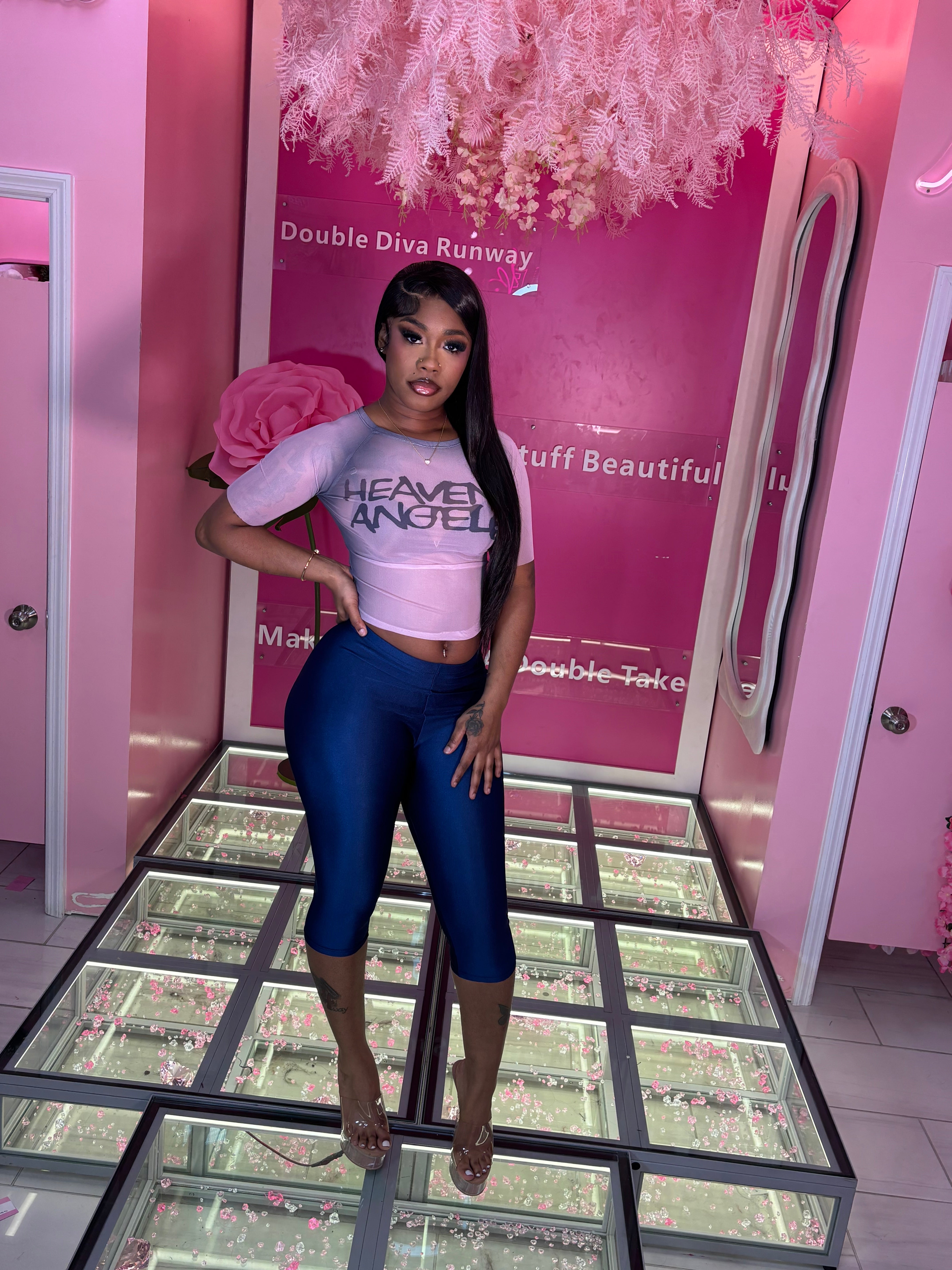 Heavenly Angels Sheer Top & Capri Set