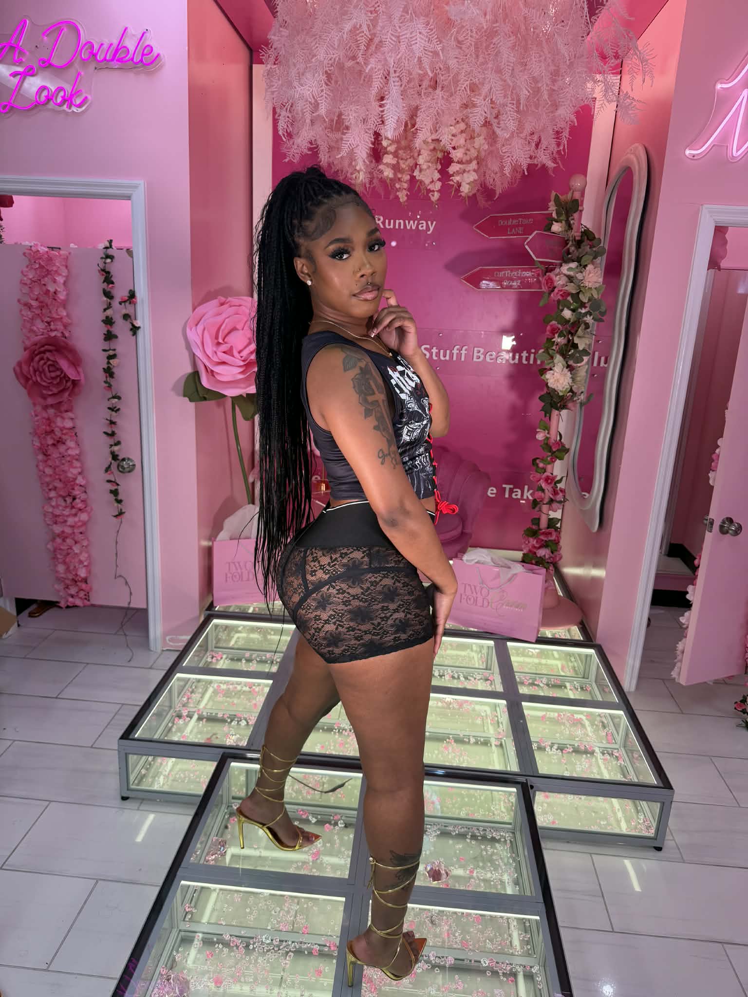 That Girl Tie Lacey Short Set