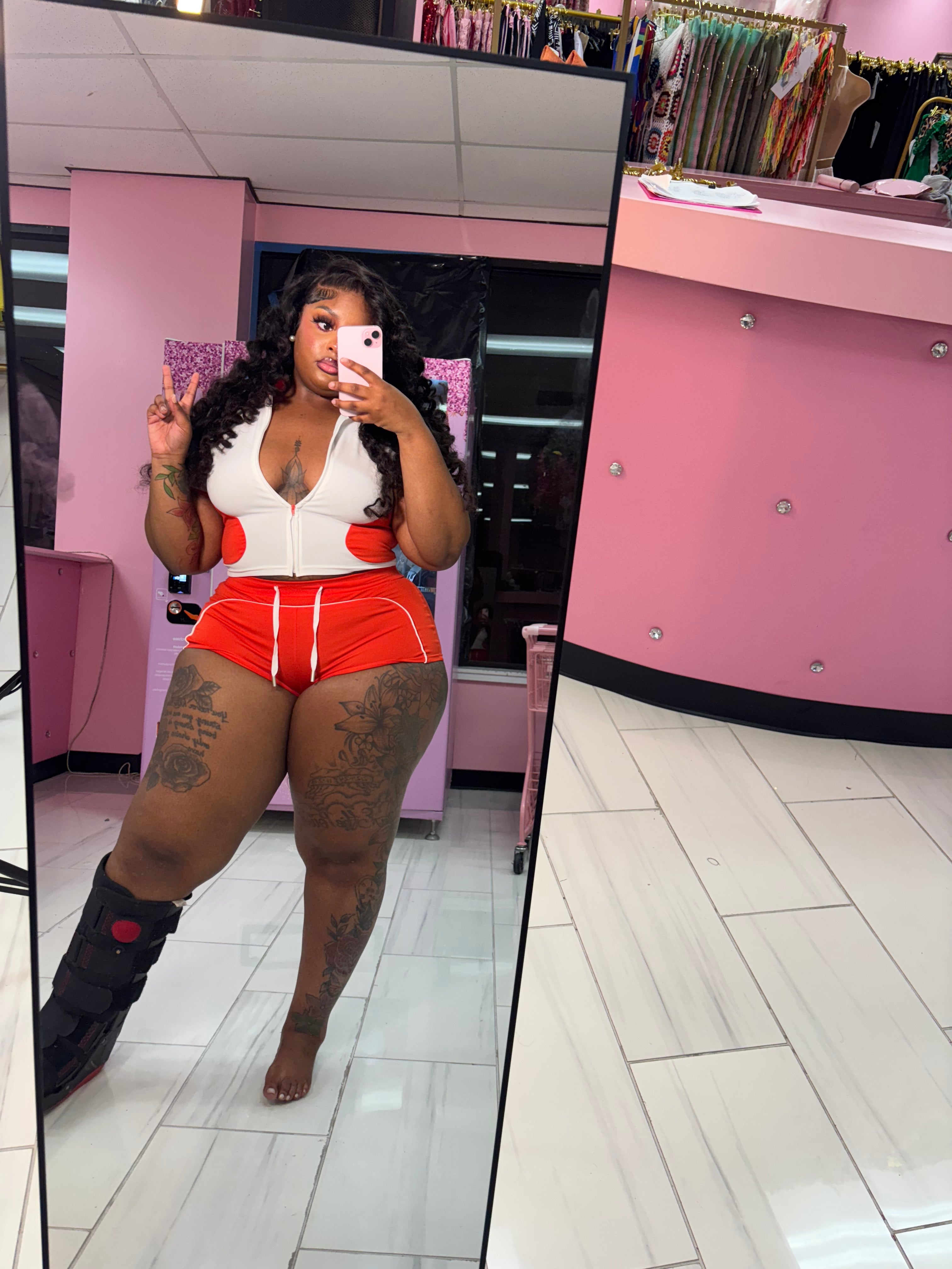 The color block Short Set