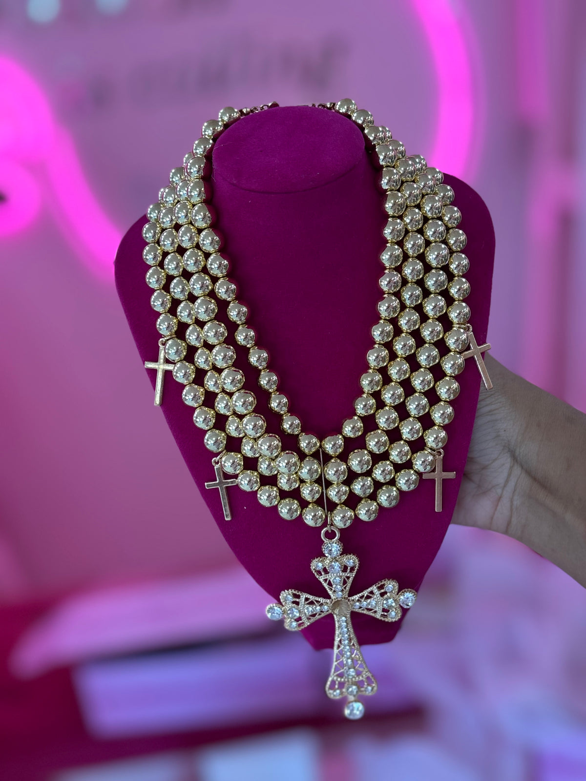 Stunning Gold Chrome Necklace