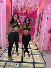 Fur Cross Over Pants Set