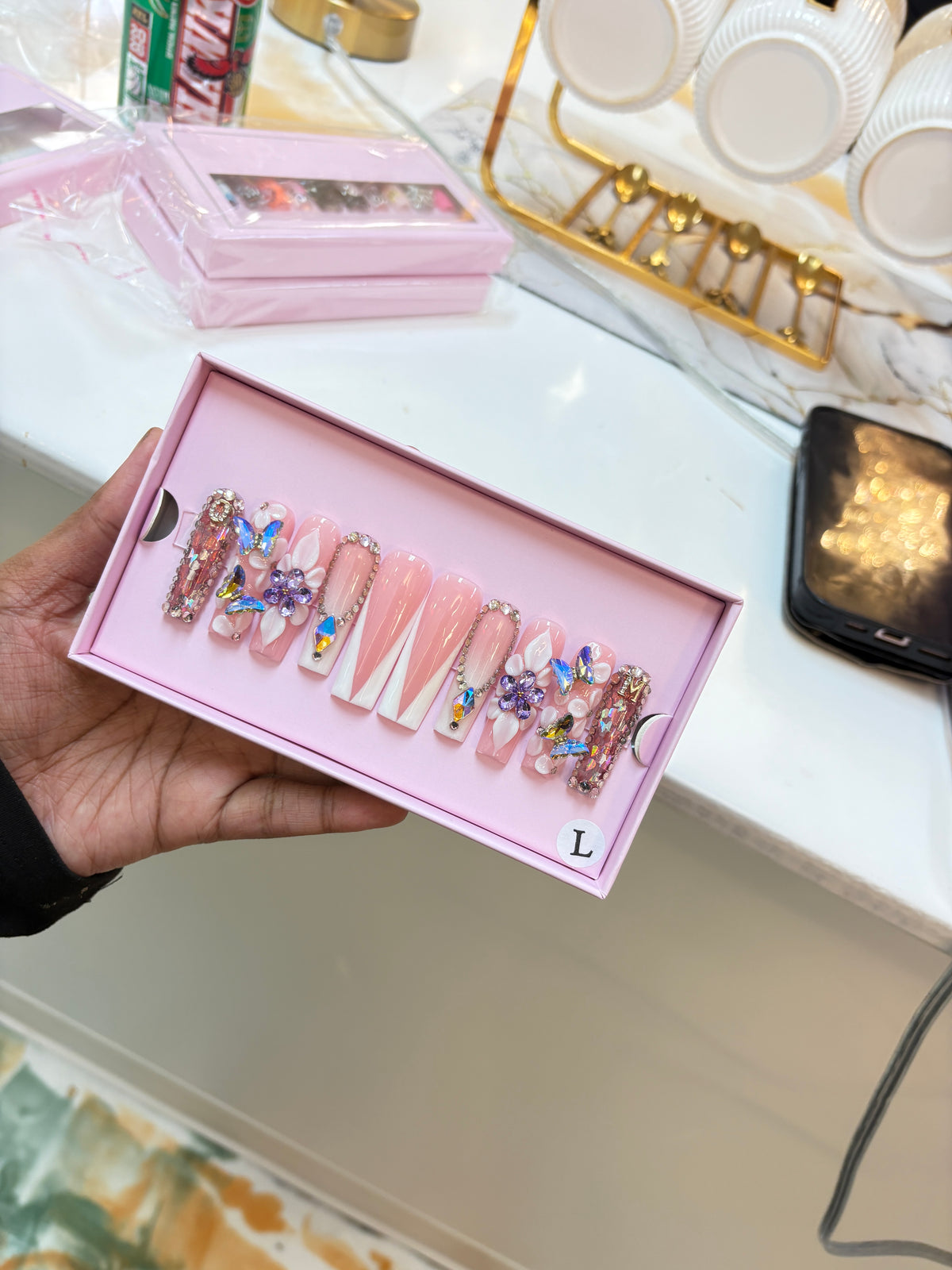 Custom charmer press on nails