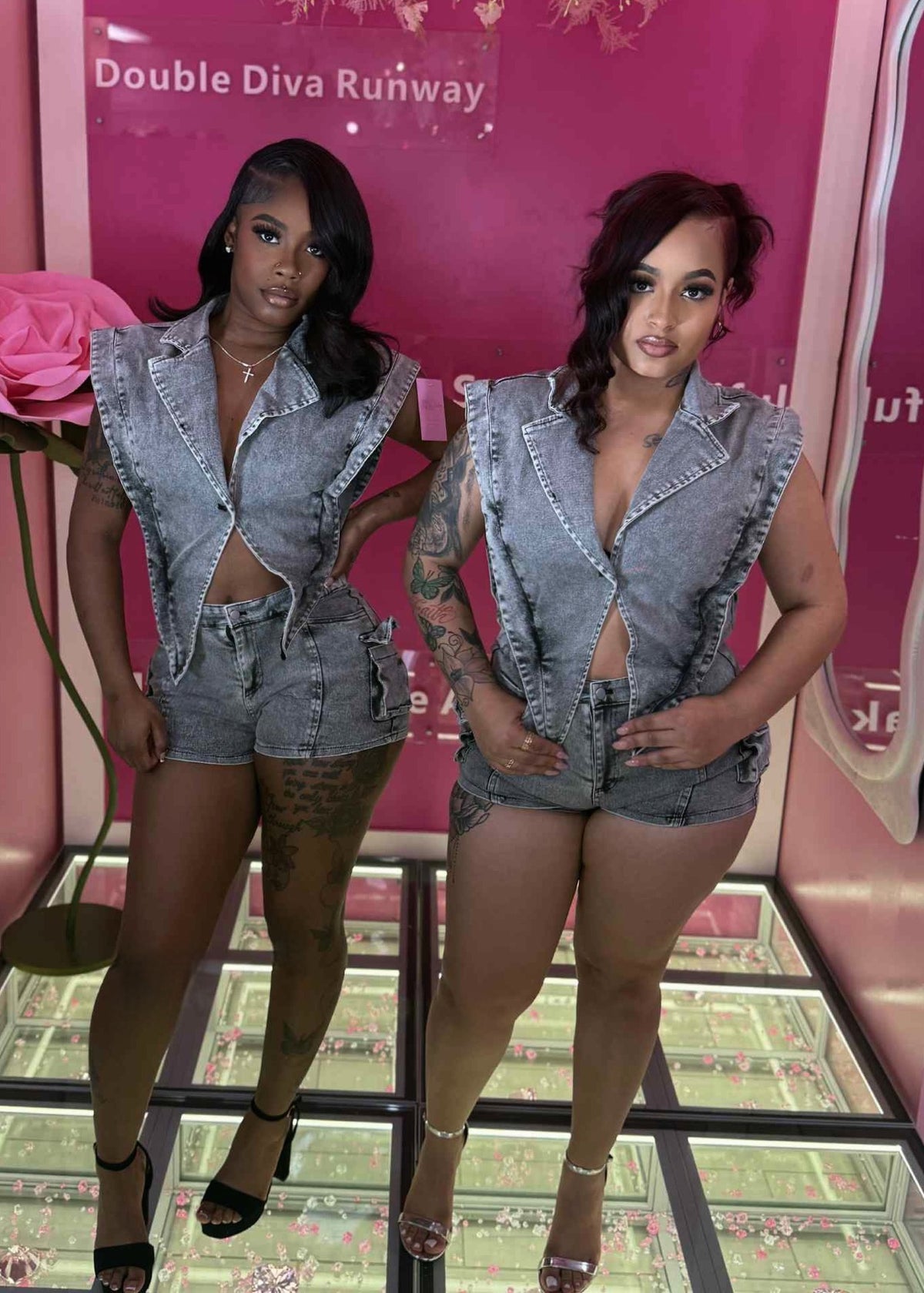 Denim Stone Wash Romper