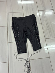Biker Lether & Lace Up Plus Capris
