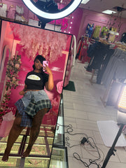 The Plaided Denim Shorts