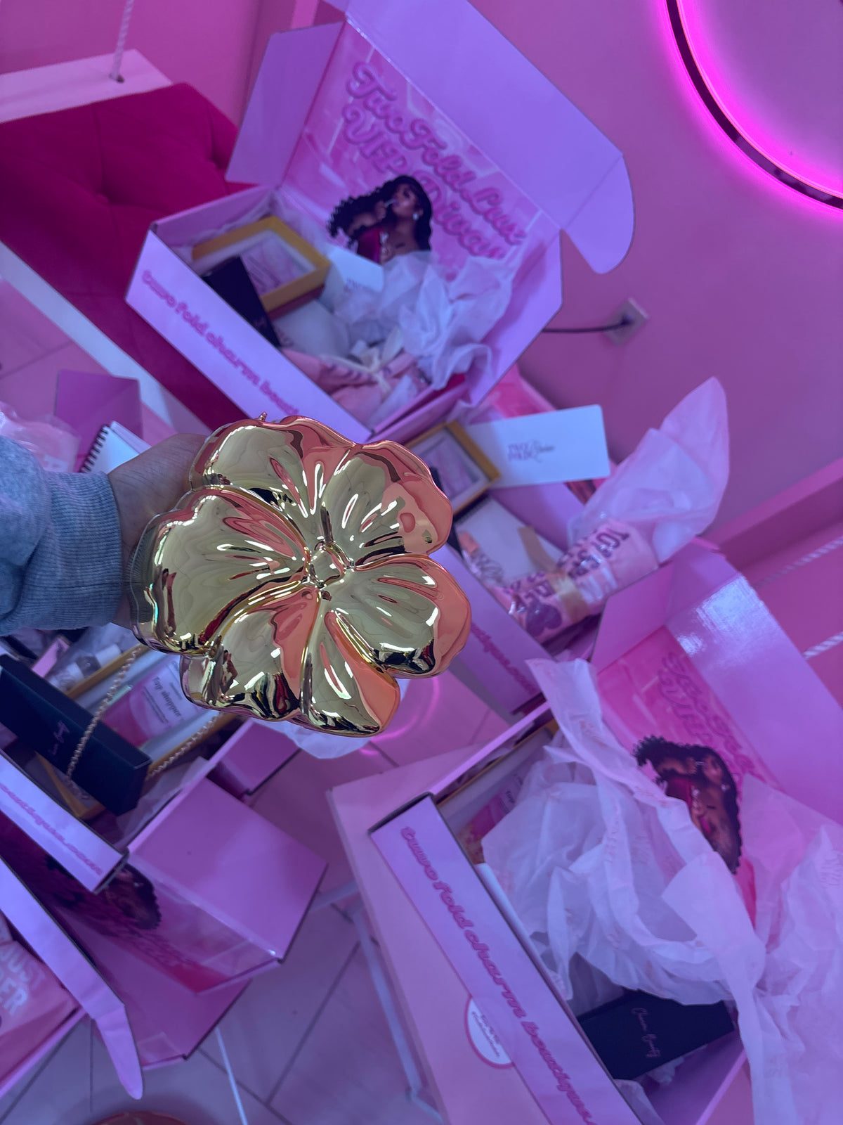 The Gold Flower Girl Purse