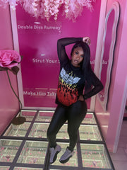 The flame Graphic Sheer Top