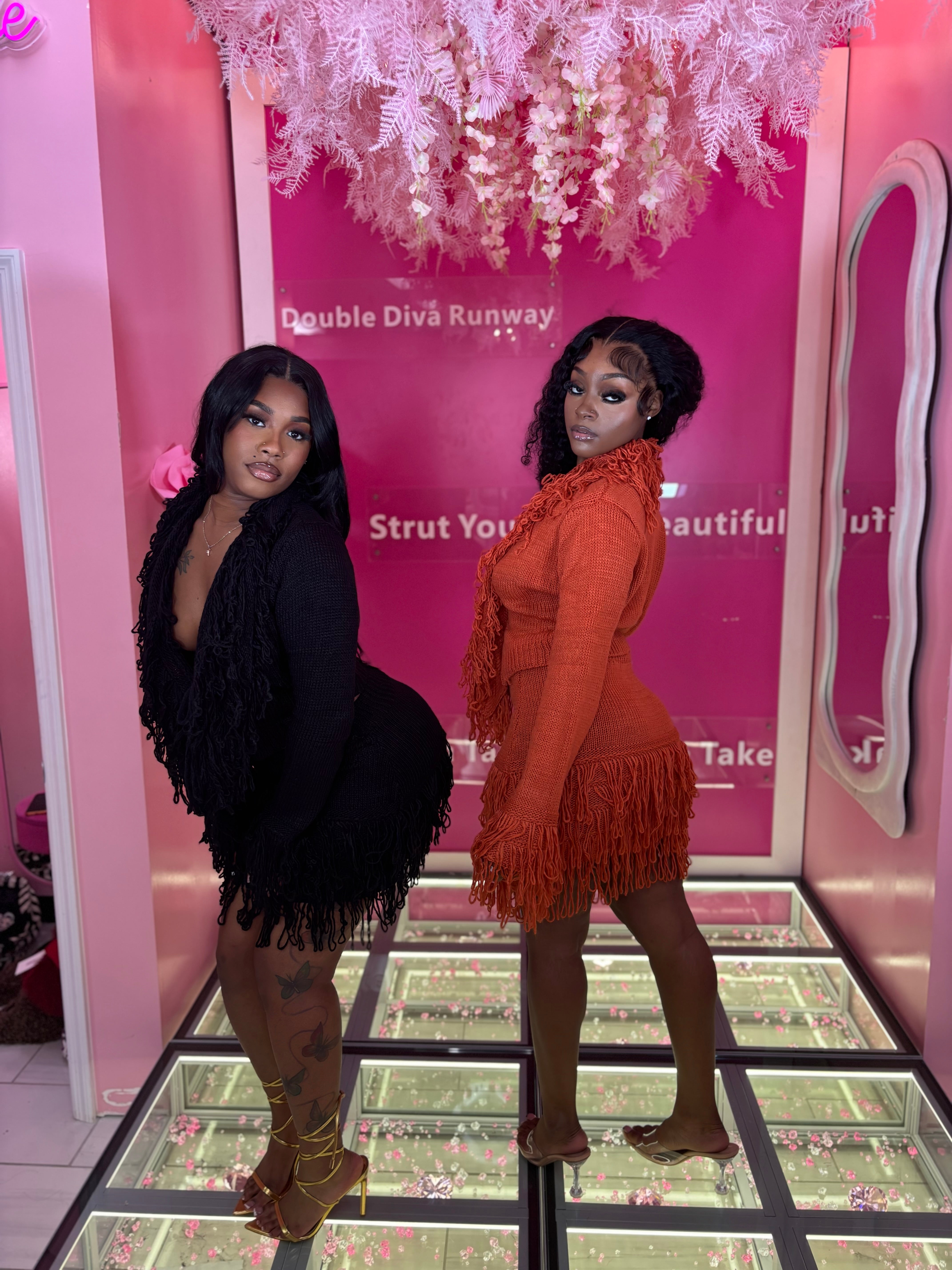 Grown & Sexy Shingle Knit Skirt Set