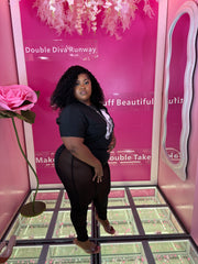 LA Rocks Plus Crop Top and Sheer Tight Set