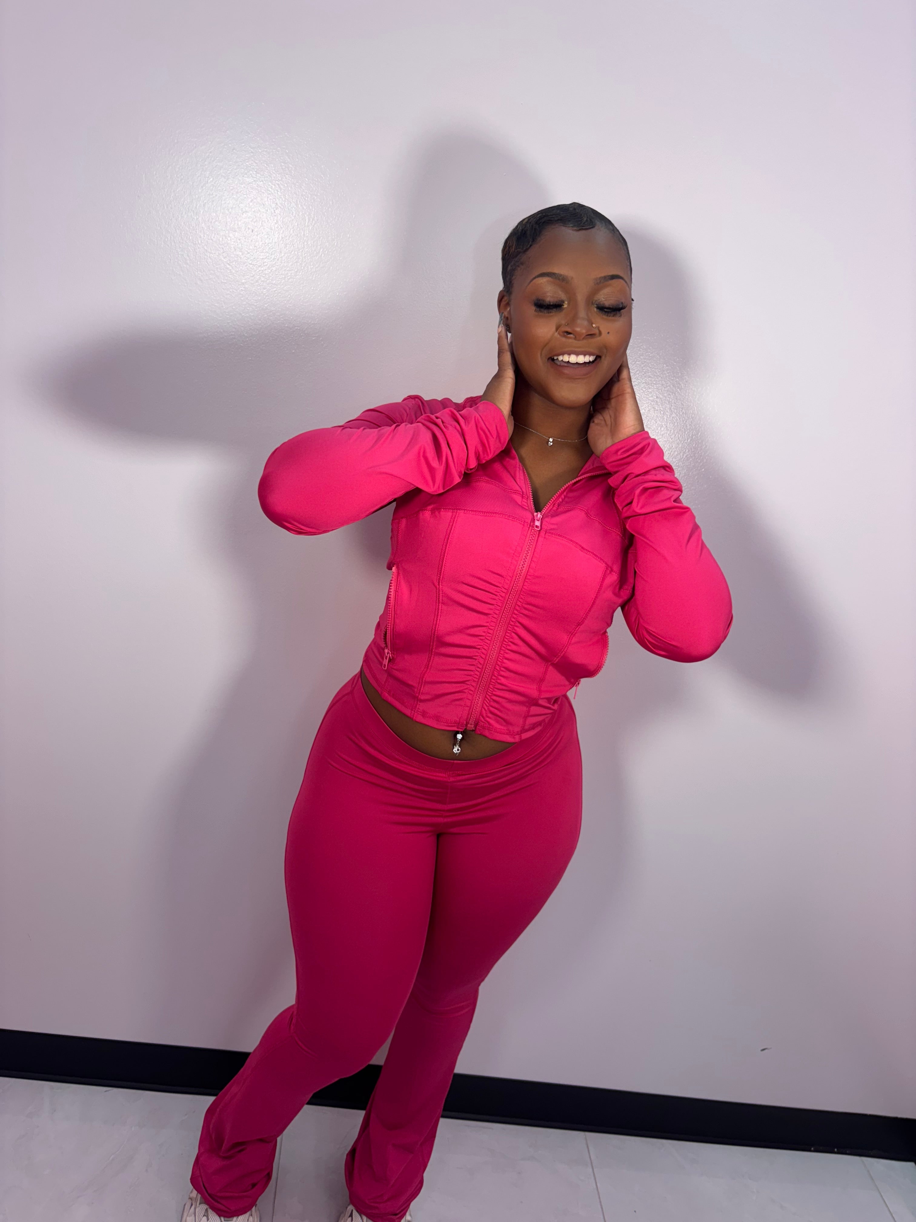 For The Gym Active Wide Leg Pants Set (Lulu inspired set)