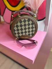 Mocha Luxe Leather Crossbody Bag- Purse