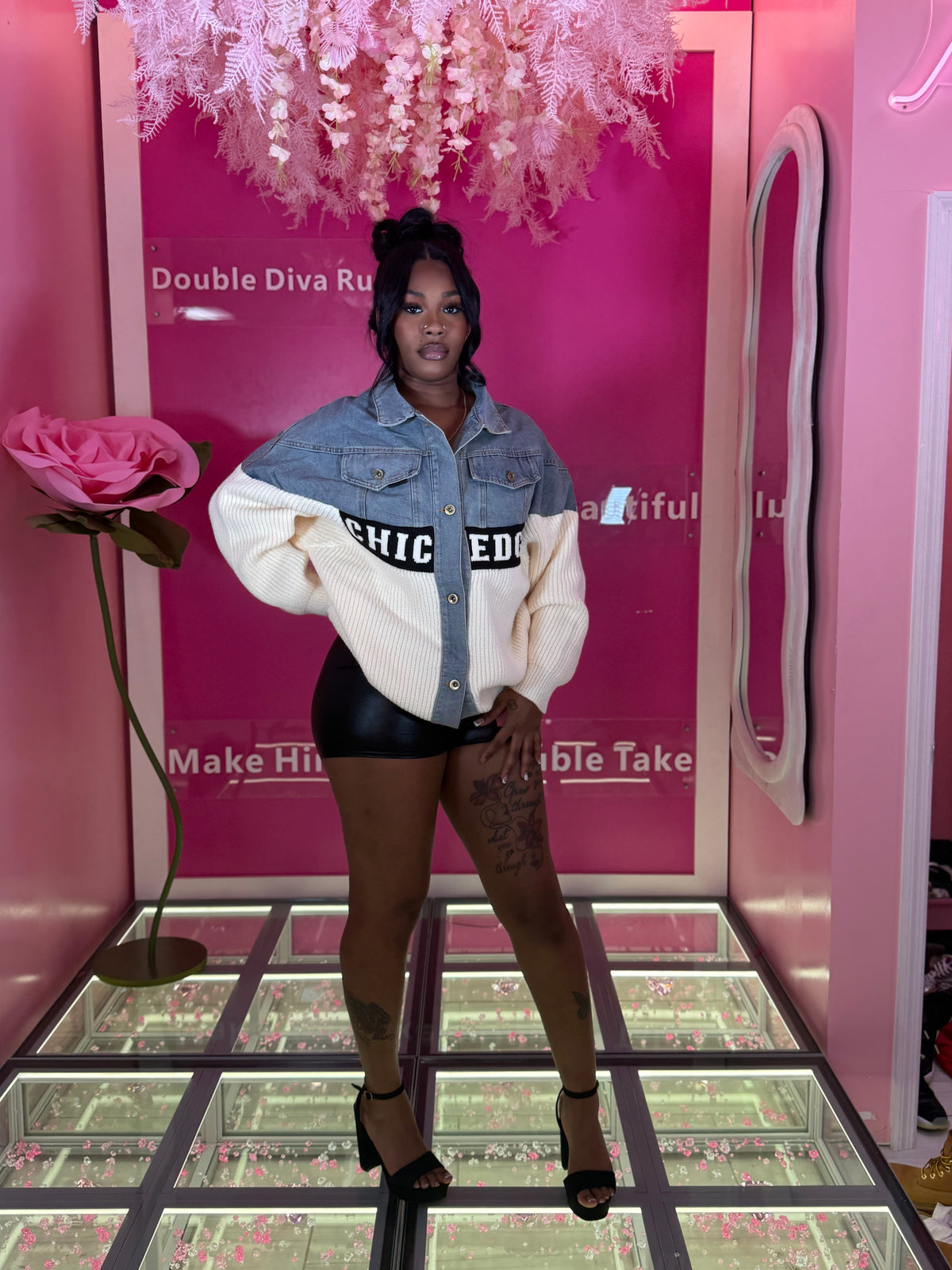 The Cross denim Sweater