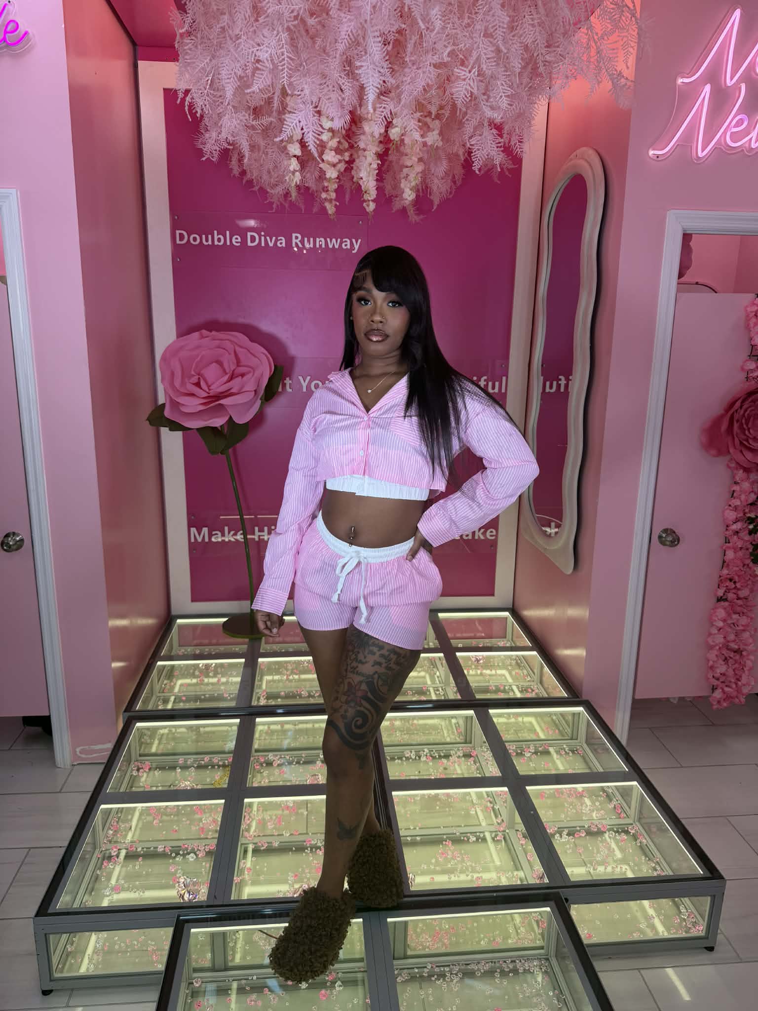 Plaided Girl Short Set