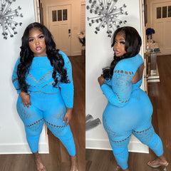 Long Sleeve Diamond Two Piece Set