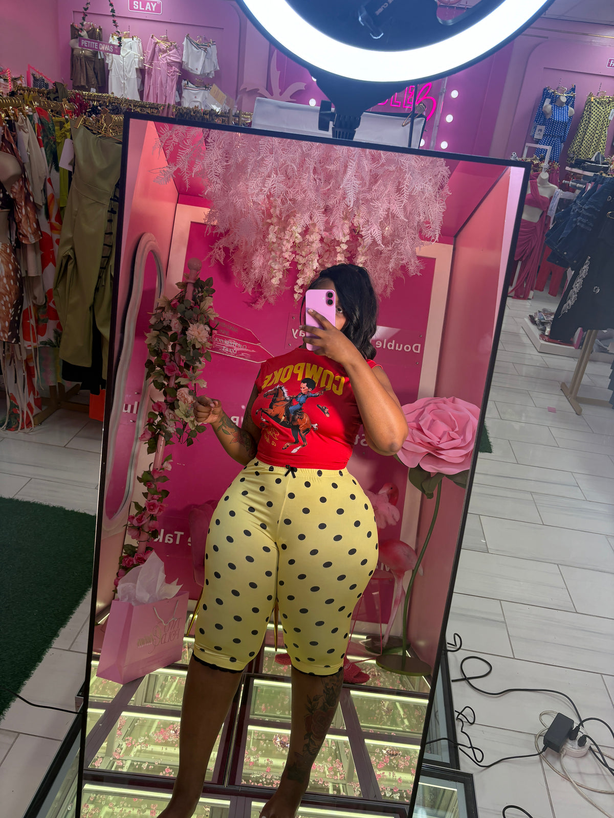 The Polka Dots Cow Capri Set