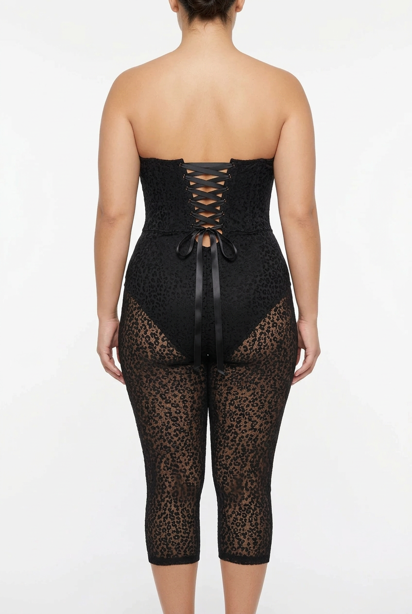 Curvy Diva Sexy Lace Plus Leotard- Corset Jumper