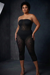 Curvy Diva Sexy Lace Plus Leotard- Corset Jumper