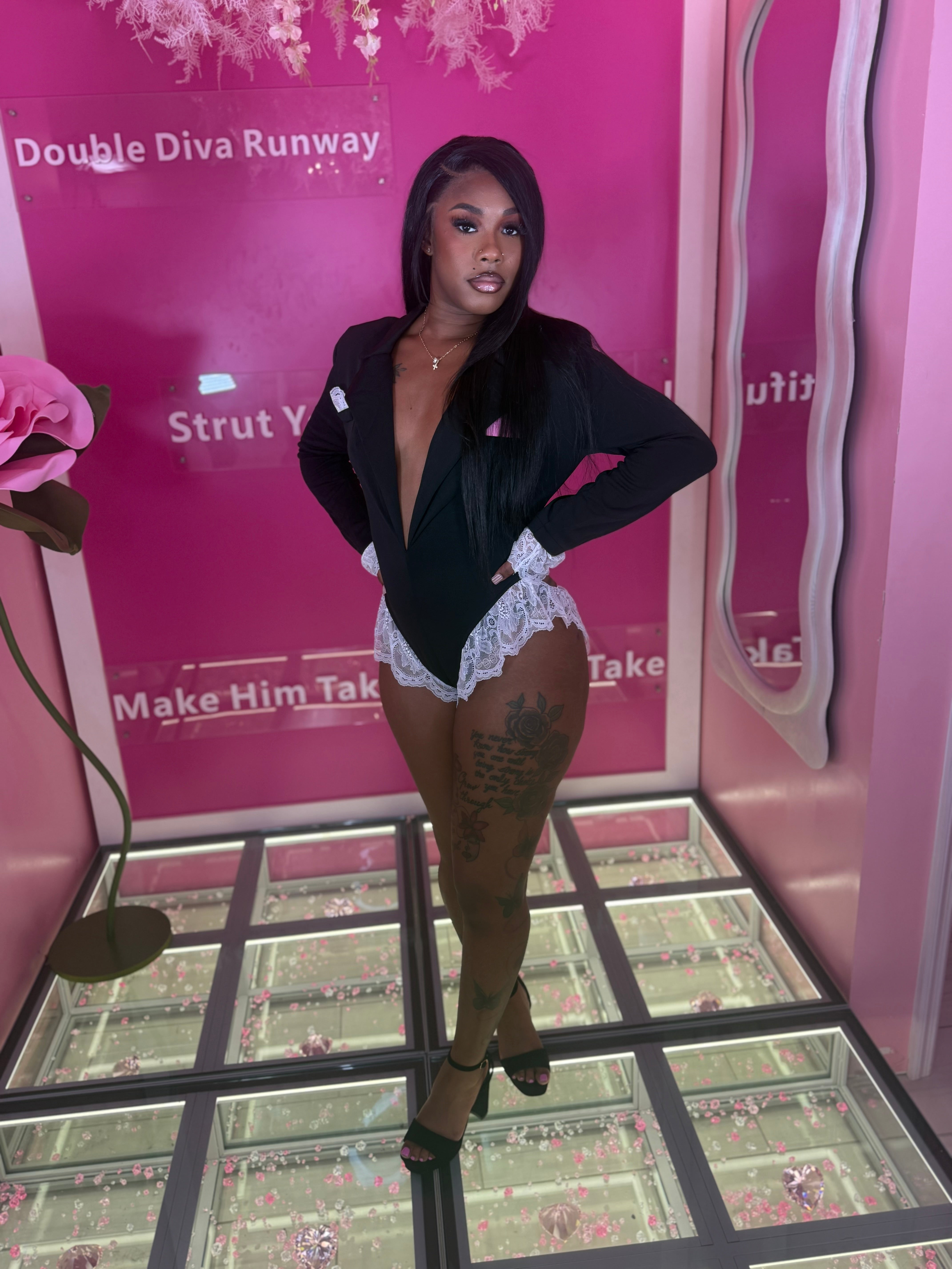 The Star of the Room Lace Romper