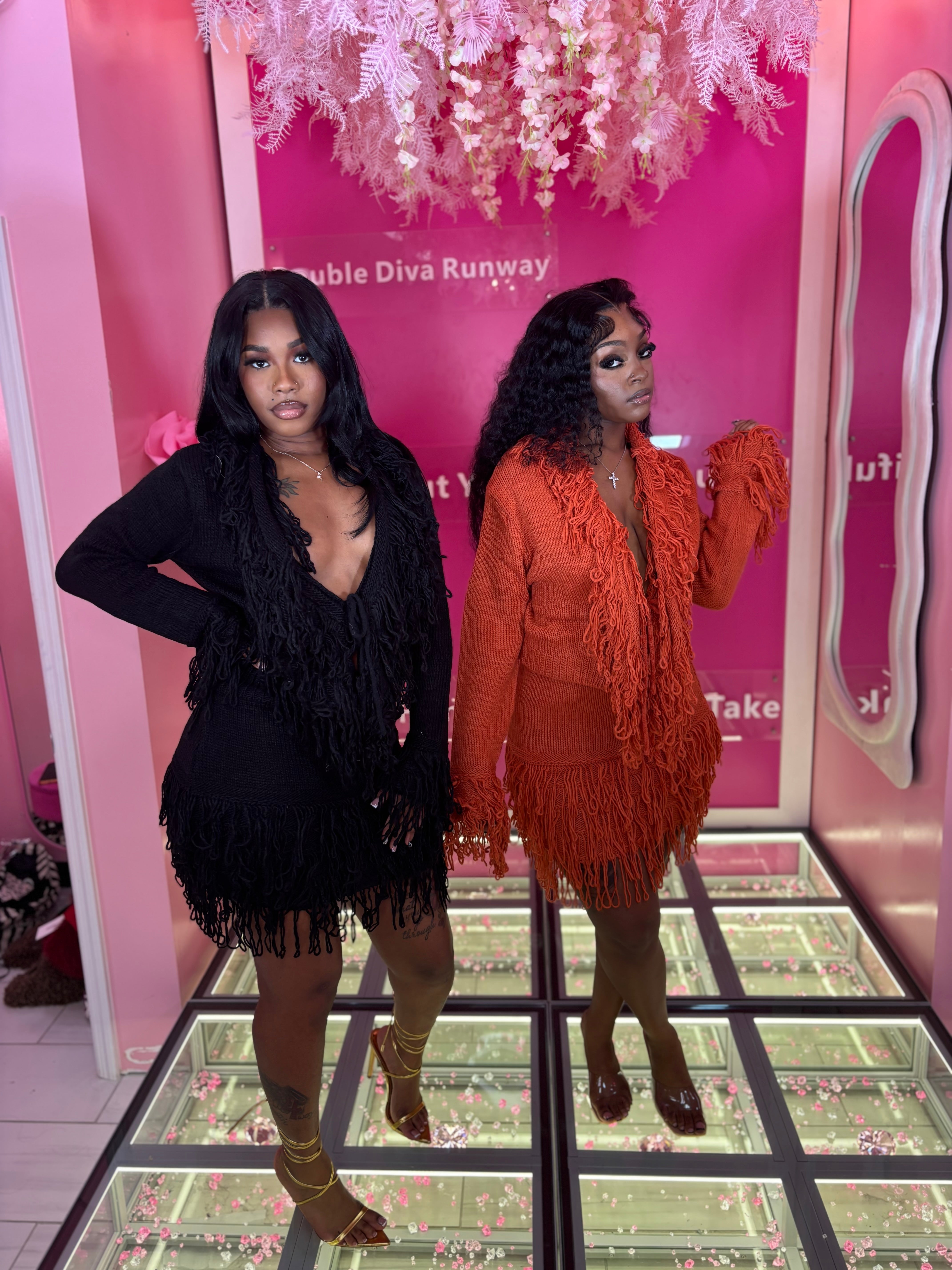 Grown & Sexy Shingle Knit Skirt Set