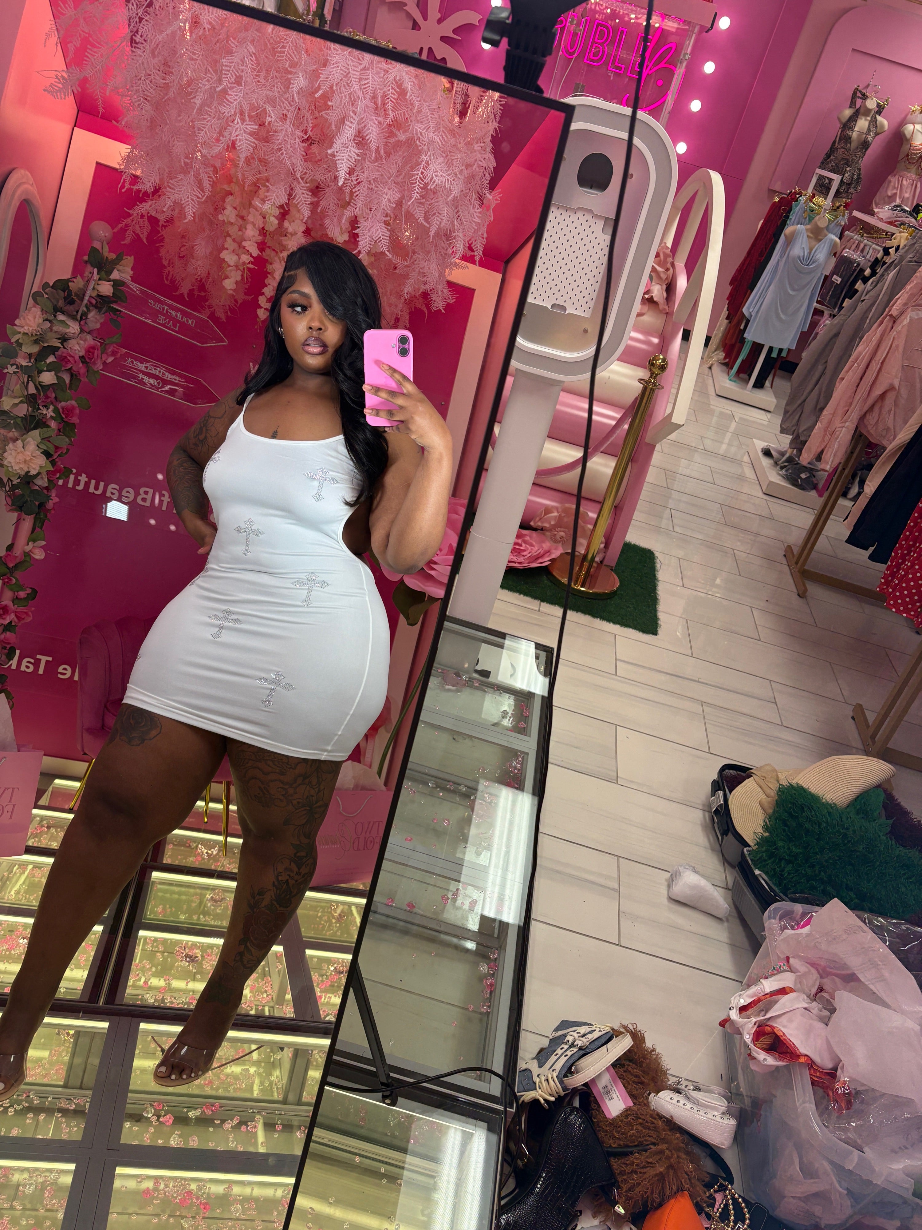 The Chrome Diamond Back Out Dress
