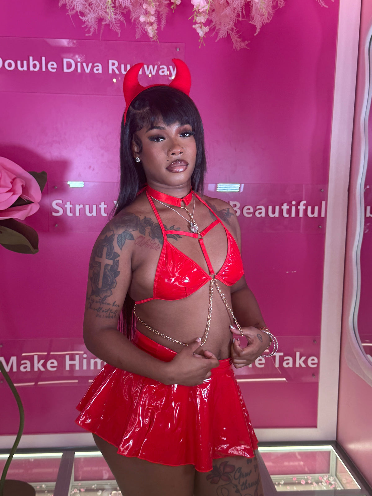 The three piece Sexy devil costume
